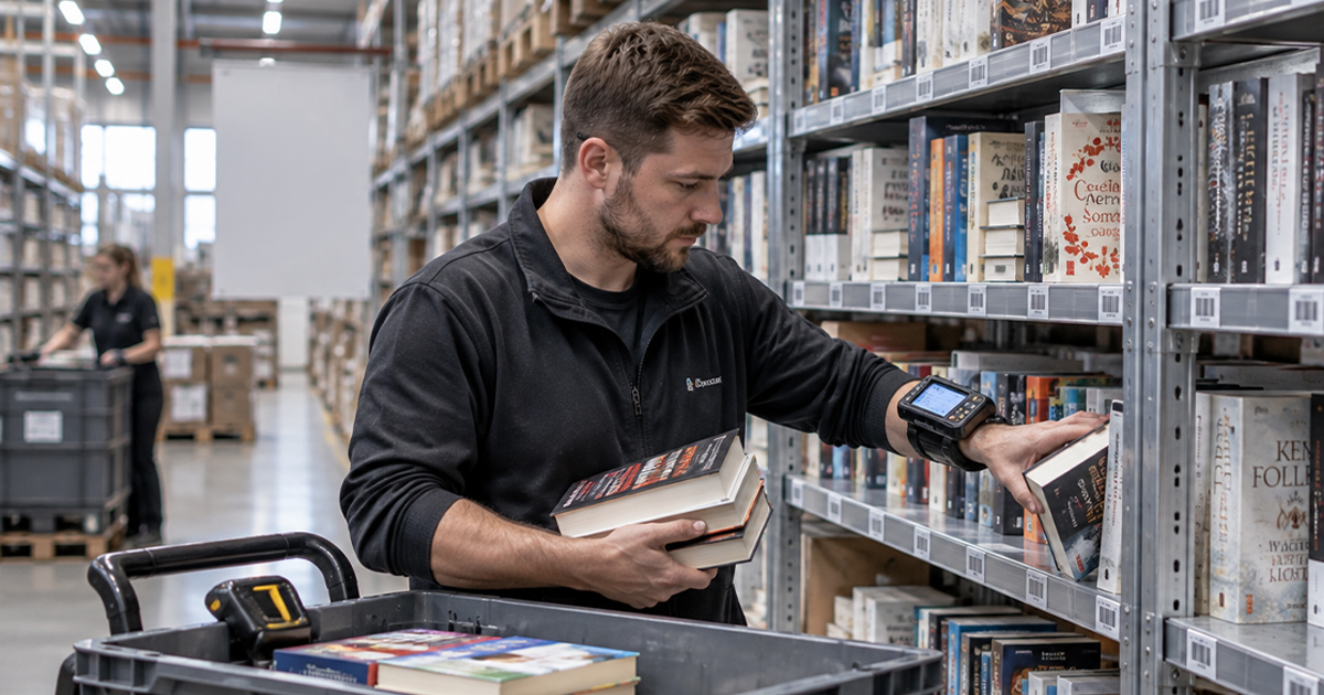Kommissionierer für Bücher