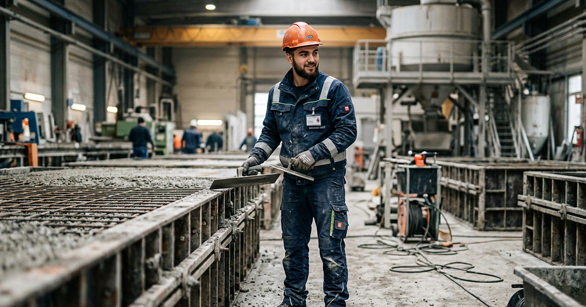 Mitarbeiter Betonproduktion 