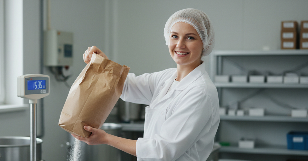 Produktionshelfer für Rohstoffabwage 